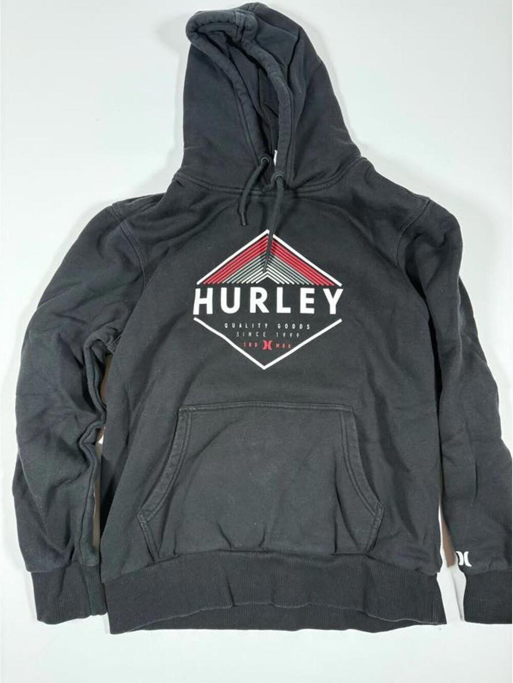 Hurley Black Pullover Hoodie with Graphic Logo MED